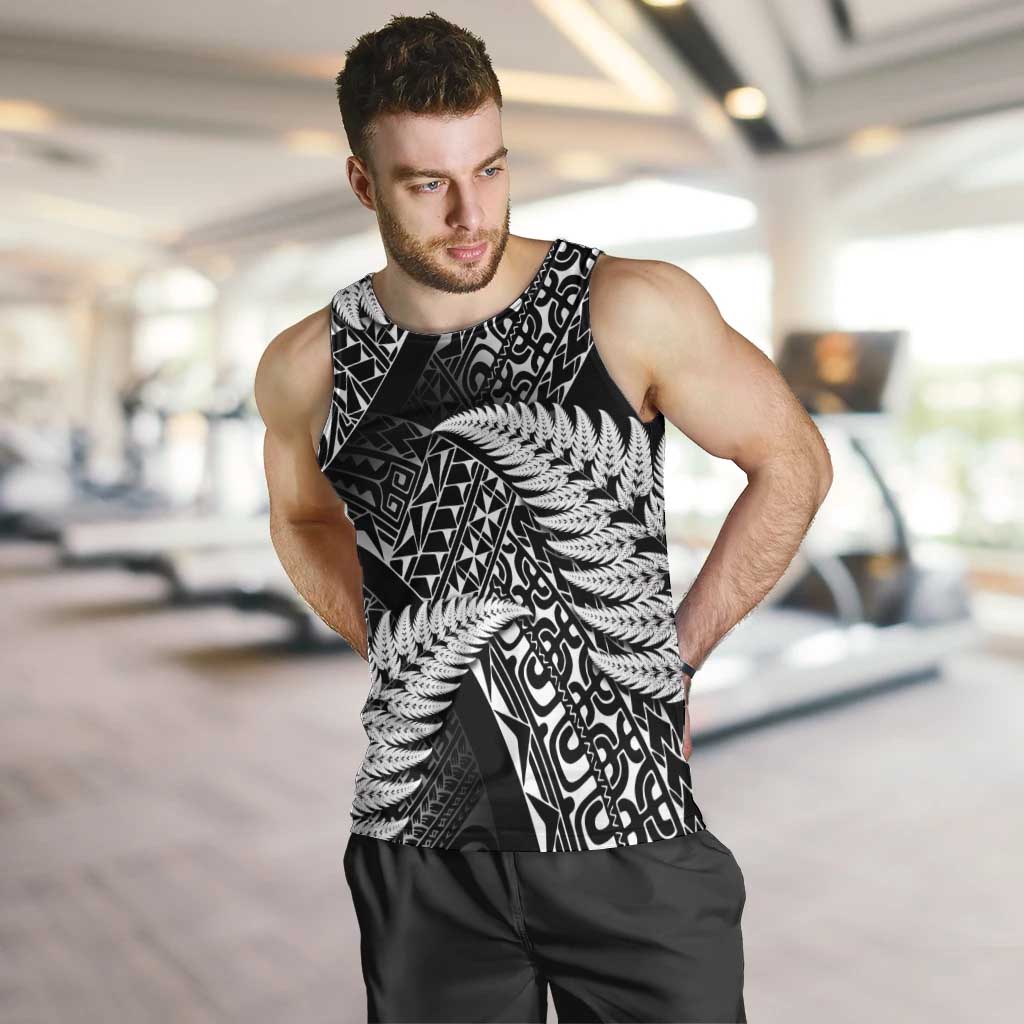 New Zealand Rugby Pacific Personalised Men Tank Top All Black Maori Pasifika Fern Pattern