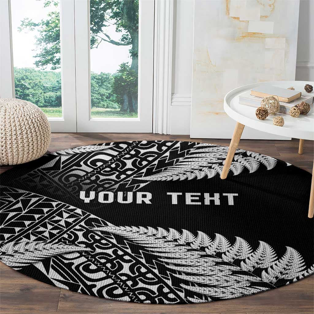 New Zealand Rugby Pacific Personalised Round Carpet All Black Maori Pasifika Fern Pattern