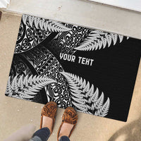New Zealand Rugby Pacific Personalised Rubber Doormat All Black Maori Pasifika Fern Pattern