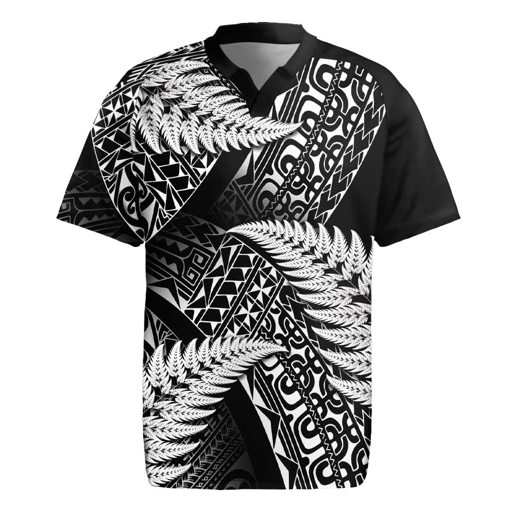 New Zealand Rugby Pacific Personalised Rugby Jersey All Black Maori Pasifika Fern Pattern