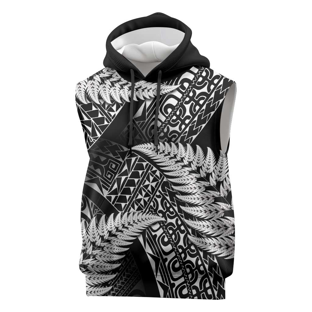 New Zealand Rugby Pacific Personalised Sleeveless Hoodie All Black Maori Pasifika Fern Pattern - Polynesian Pride