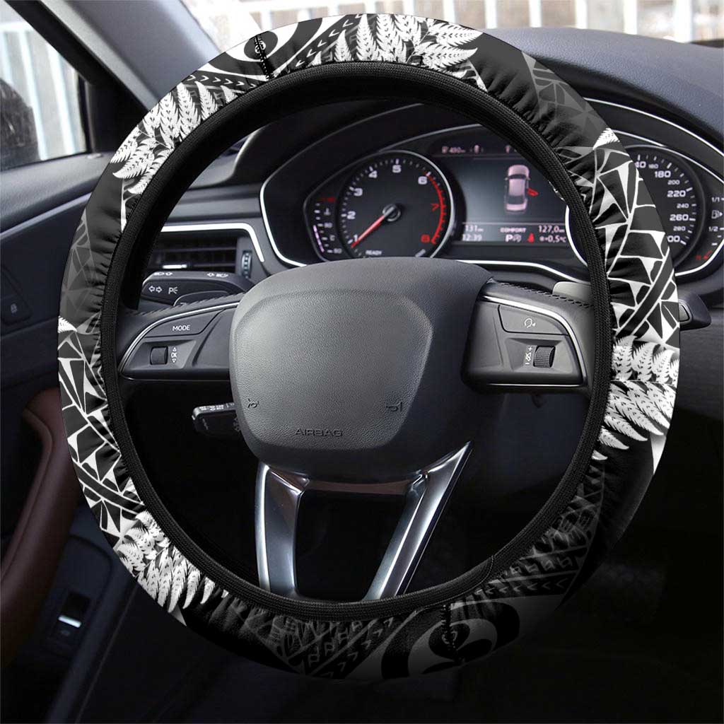 New Zealand Rugby Pacific Steering Wheel Cover All Black Maori Pasifika Fern Pattern