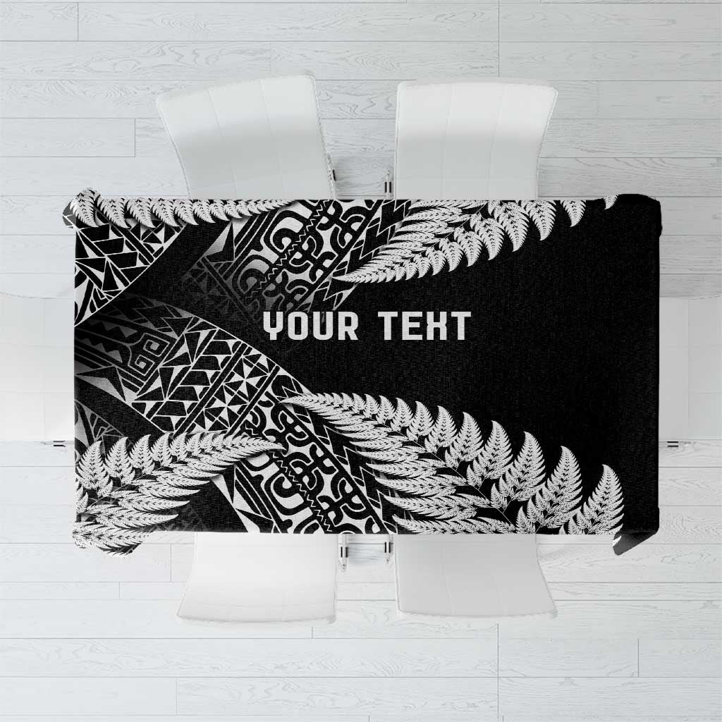 New Zealand Rugby Pacific Personalised Tablecloth All Black Maori Pasifika Fern Pattern