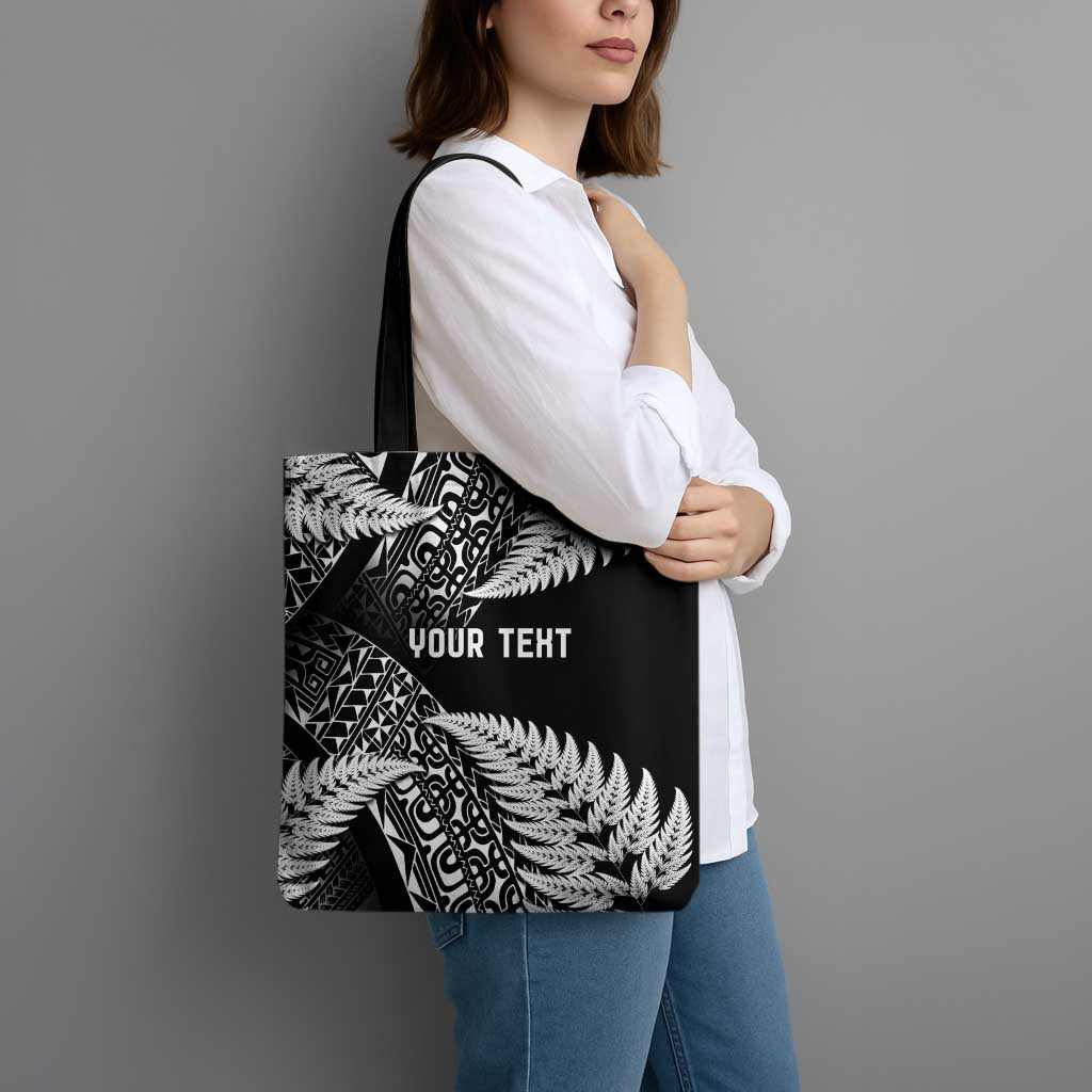 New Zealand Rugby Pacific Personalised Tote Bag All Black Maori Pasifika Fern Pattern - Polynesian Pride
