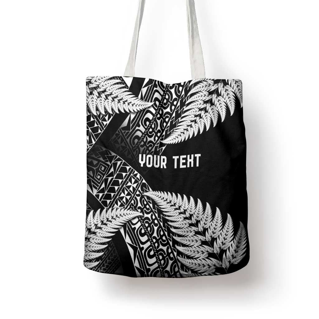New Zealand Rugby Pacific Personalised Tote Bag All Black Maori Pasifika Fern Pattern - Polynesian Pride