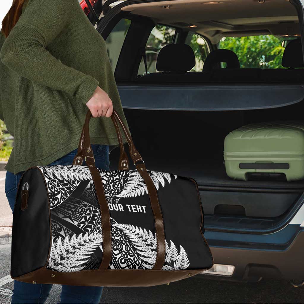 New Zealand Rugby Pacific Personalised Travel Bag All Black Maori Pasifika Fern Pattern - Polynesian Pride