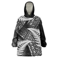 New Zealand Rugby Pacific Personalised Wearable Blanket Hoodie All Black Maori Pasifika Fern Pattern