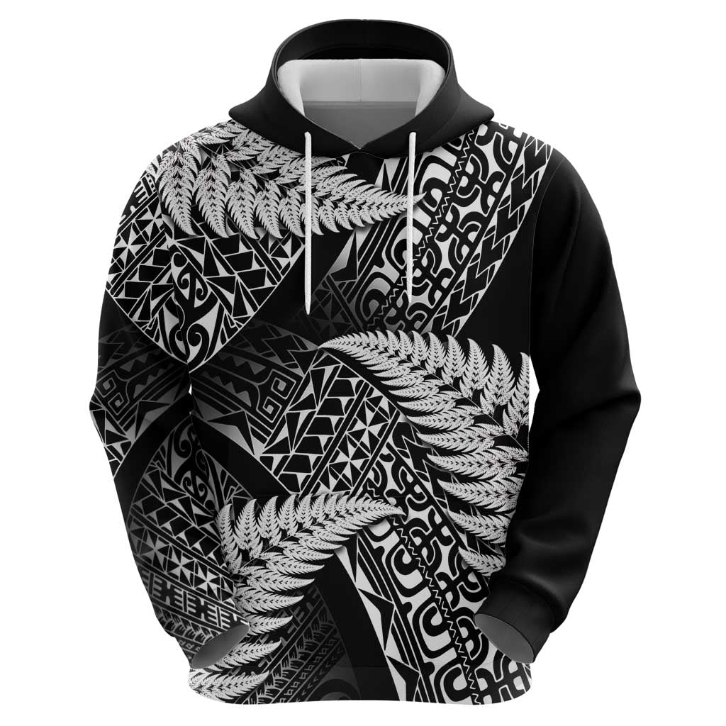 New Zealand Rugby Pacific Personalised Zip Hoodie All Black Maori Pasifika Fern Pattern