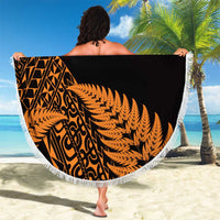 New Zealand Rugby Pacific Personalised Beach Blanket All Gold Maori Pasifika Fern Pattern