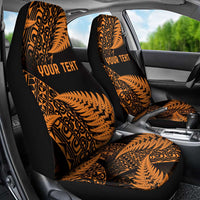 New Zealand Rugby Pacific Personalised Car Seat Cover All Gold Maori Pasifika Fern Pattern