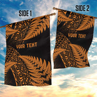 New Zealand Rugby Pacific Personalised Garden Flag All Gold Maori Pasifika Fern Pattern