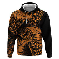 New Zealand Rugby Pacific Personalised Hoodie All Gold Maori Pasifika Fern Pattern