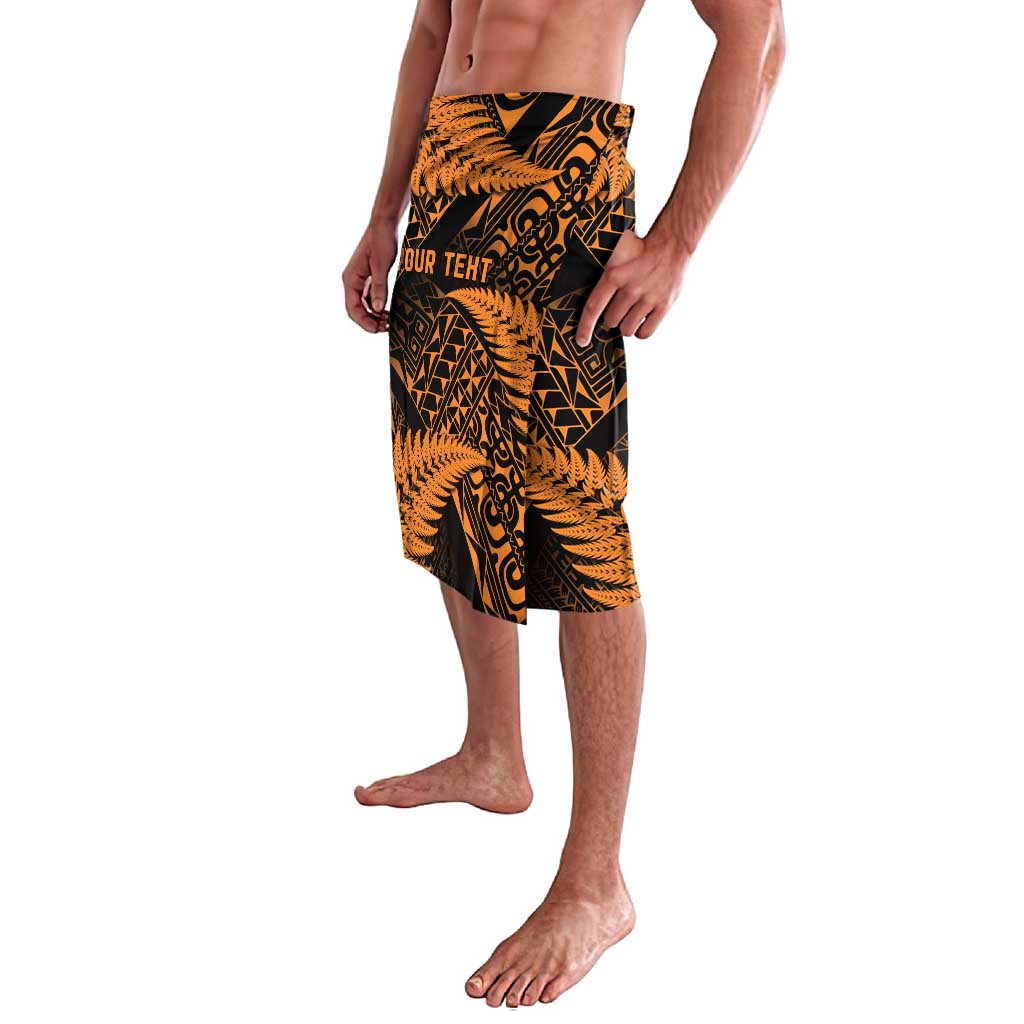 New Zealand Rugby Pacific Personalised Lavalava All Gold Maori Pasifika Fern Pattern