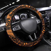 New Zealand Rugby Pacific Steering Wheel Cover All Gold Maori Pasifika Fern Pattern