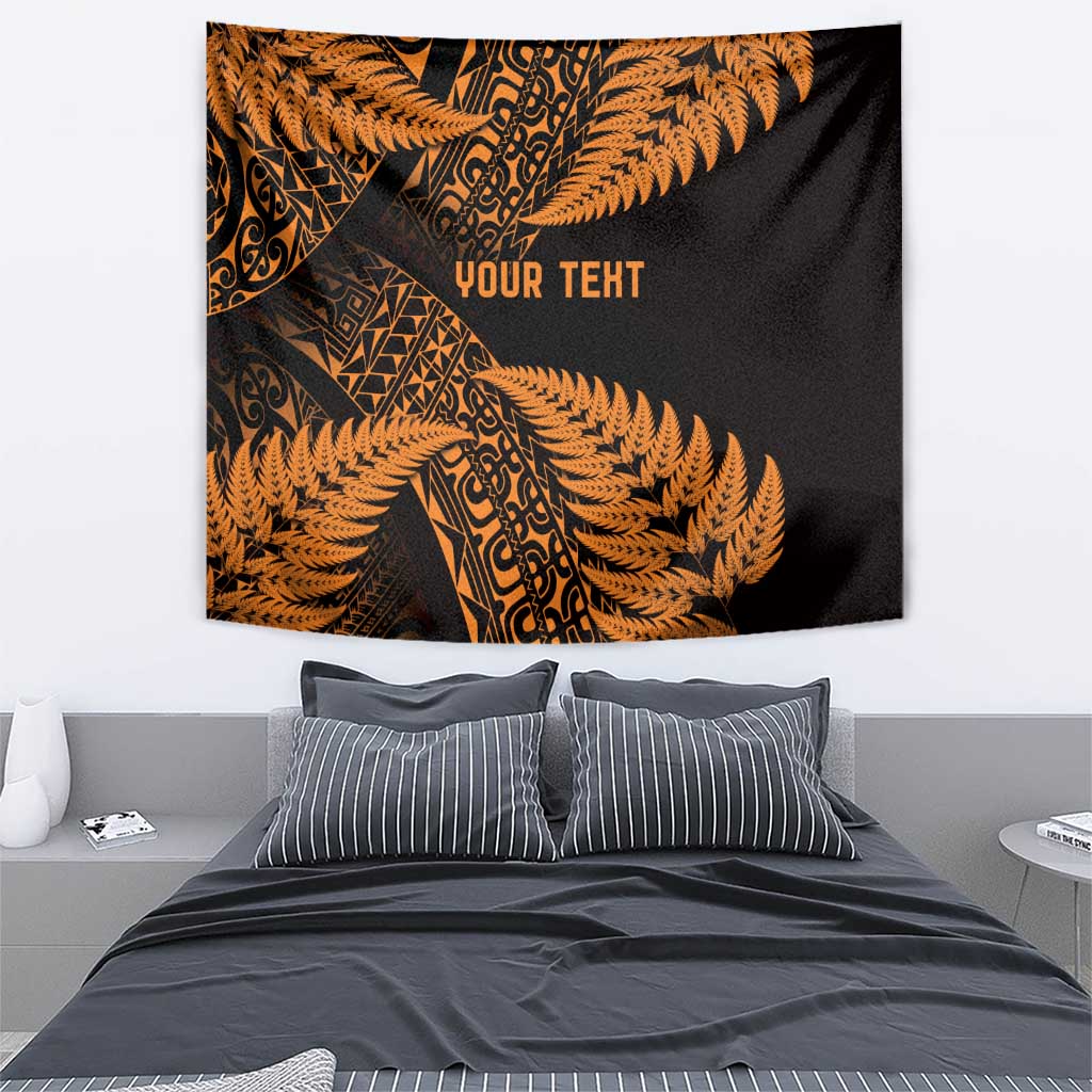 New Zealand Rugby Pacific Personalised Tapestry All Gold Maori Pasifika Fern Pattern