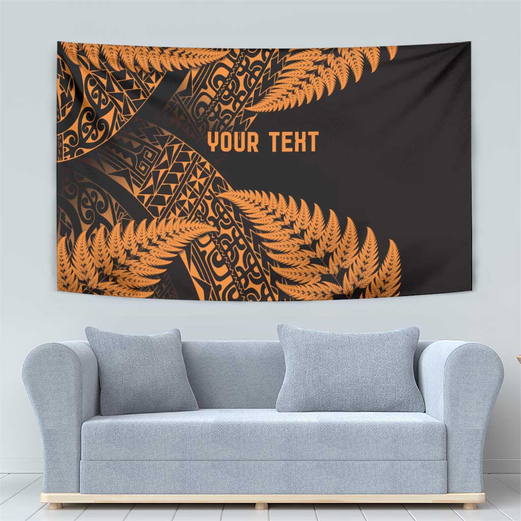 New Zealand Rugby Pacific Personalised Tapestry All Gold Maori Pasifika Fern Pattern