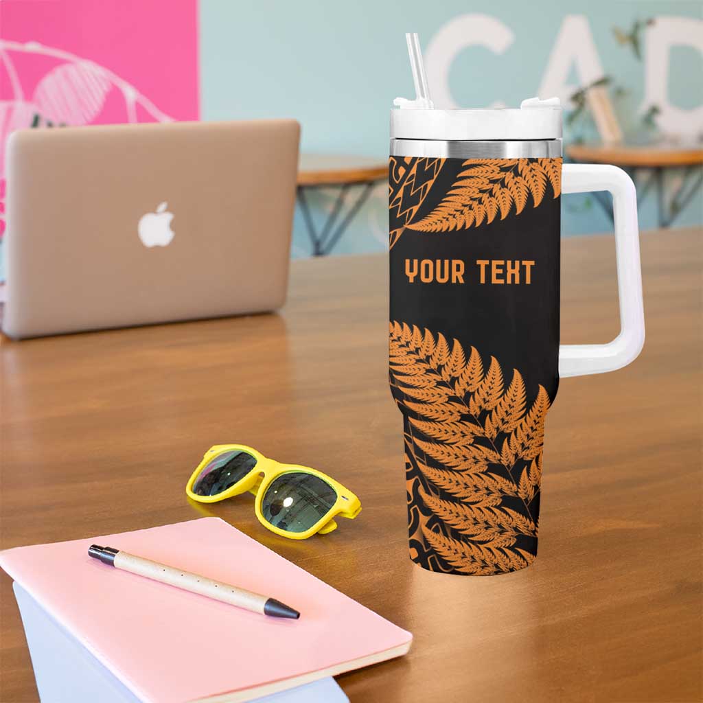New Zealand Rugby Pacific Personalised Tumbler With Handle All Gold Maori Pasifika Fern Pattern