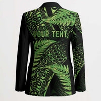 New Zealand Rugby Pacific Personalised Blazer All Lime Maori Pasifika Fern Pattern - Polynesian Pride
