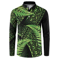 New Zealand Rugby Pacific Personalised Button Sweatshirt All Lime Maori Pasifika Fern Pattern