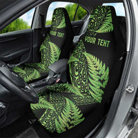 New Zealand Rugby Pacific Personalised Car Seat Cover All Lime Maori Pasifika Fern Pattern