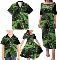 New Zealand Rugby Pacific Personalised Family Matching Puletasi and Hawaiian Shirt All Lime Maori Pasifika Fern Pattern