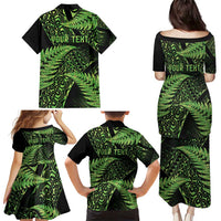 New Zealand Rugby Pacific Personalised Family Matching Puletasi and Hawaiian Shirt All Lime Maori Pasifika Fern Pattern