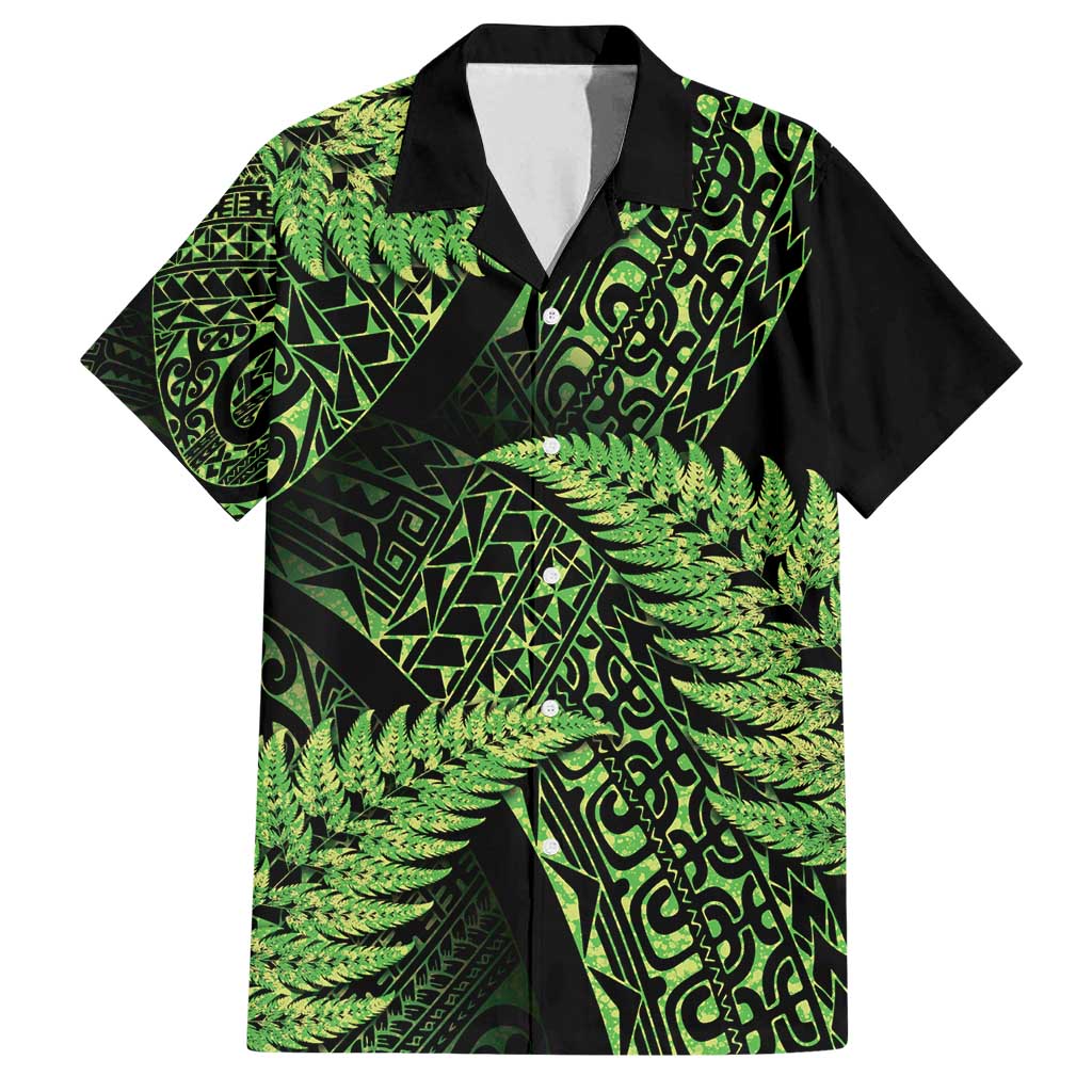 New Zealand Rugby Pacific Personalised Family Matching Puletasi and Hawaiian Shirt All Lime Maori Pasifika Fern Pattern