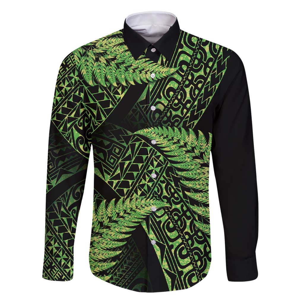 New Zealand Rugby Pacific Personalised Family Matching Puletasi and Hawaiian Shirt All Lime Maori Pasifika Fern Pattern