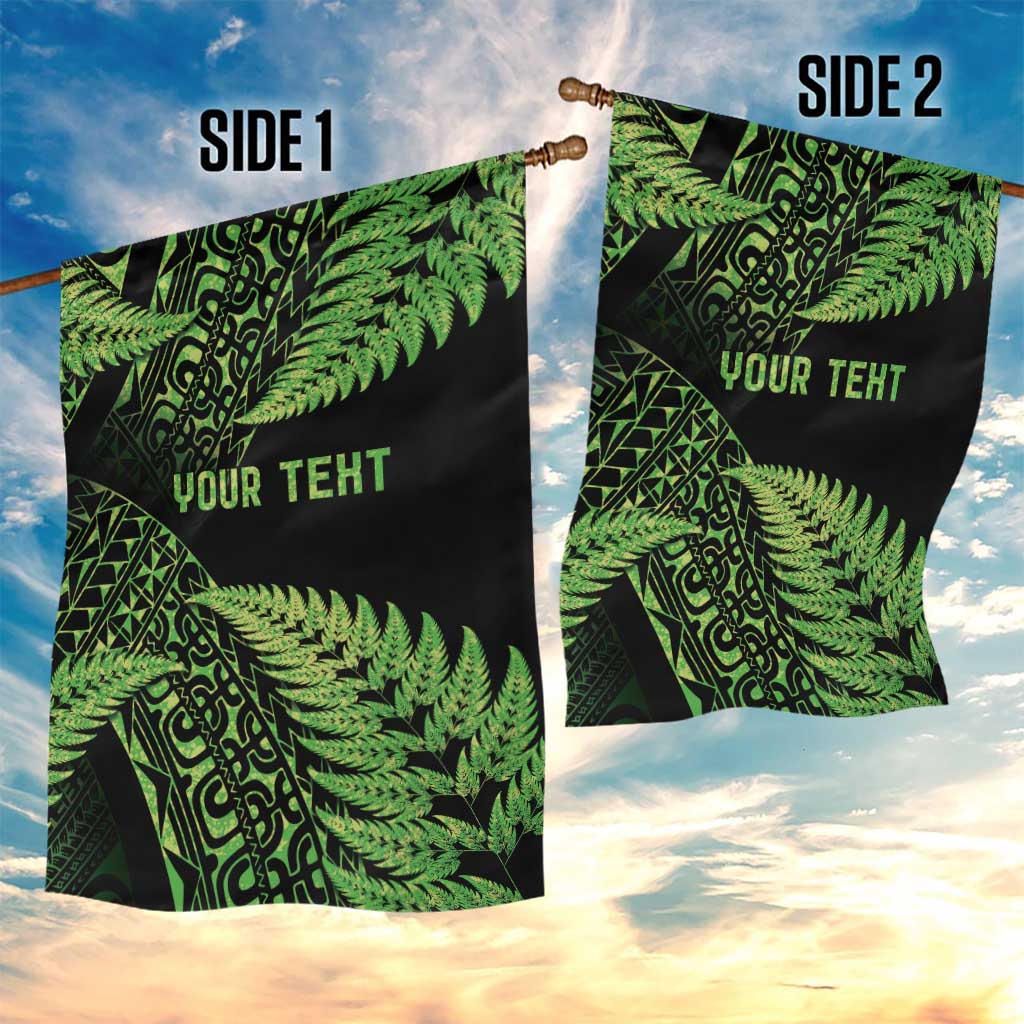 New Zealand Rugby Pacific Personalised Garden Flag All Lime Maori Pasifika Fern Pattern