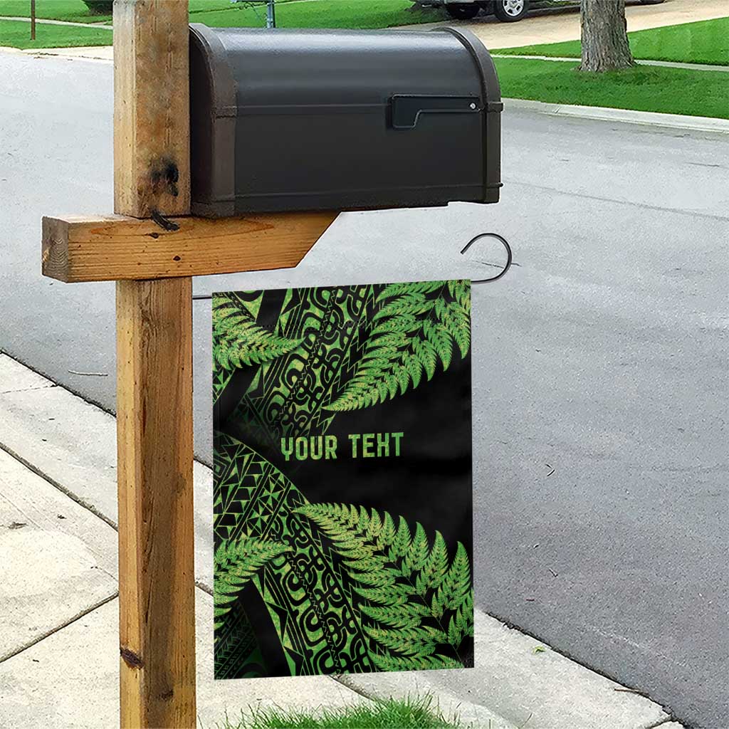 New Zealand Rugby Pacific Personalised Garden Flag All Lime Maori Pasifika Fern Pattern
