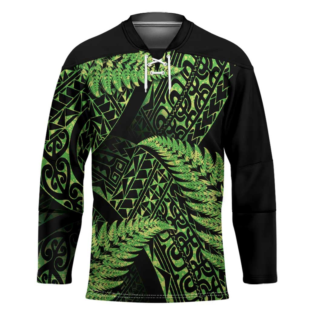 New Zealand Rugby Pacific Personalised Hockey Jersey All Lime Maori Pasifika Fern Pattern - Polynesian Pride