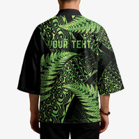 New Zealand Rugby Pacific Personalised Kimono All Lime Maori Pasifika Fern Pattern - Polynesian Pride