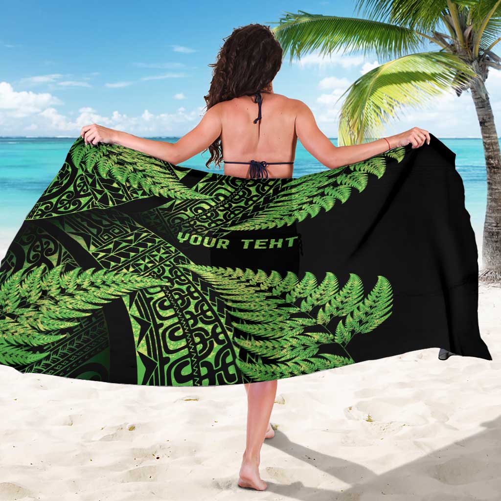 New Zealand Rugby Pacific Personalised Sarong All Lime Maori Pasifika Fern Pattern