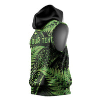 New Zealand Rugby Pacific Personalised Sleeveless Hoodie All Lime Maori Pasifika Fern Pattern - Polynesian Pride