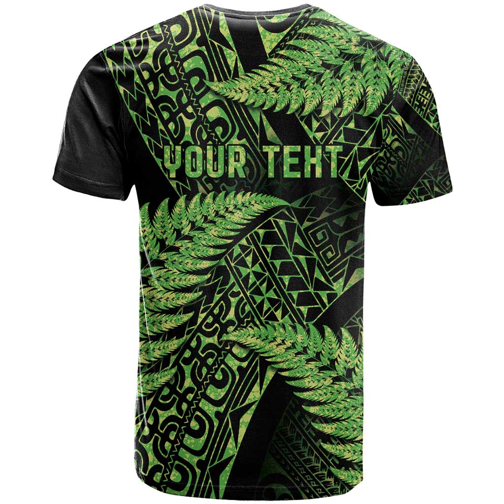 New Zealand Rugby Pacific Personalised T Shirt All Lime Maori Pasifika Fern Pattern