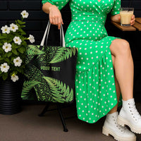 New Zealand Rugby Pacific Personalised Tote Bag All Lime Maori Pasifika Fern Pattern - Polynesian Pride
