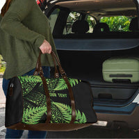 New Zealand Rugby Pacific Personalised Travel Bag All Lime Maori Pasifika Fern Pattern - Polynesian Pride