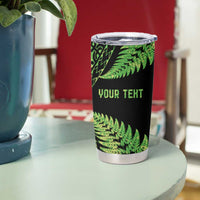 New Zealand Rugby Pacific Personalised Tumbler Cup All Lime Maori Pasifika Fern Pattern