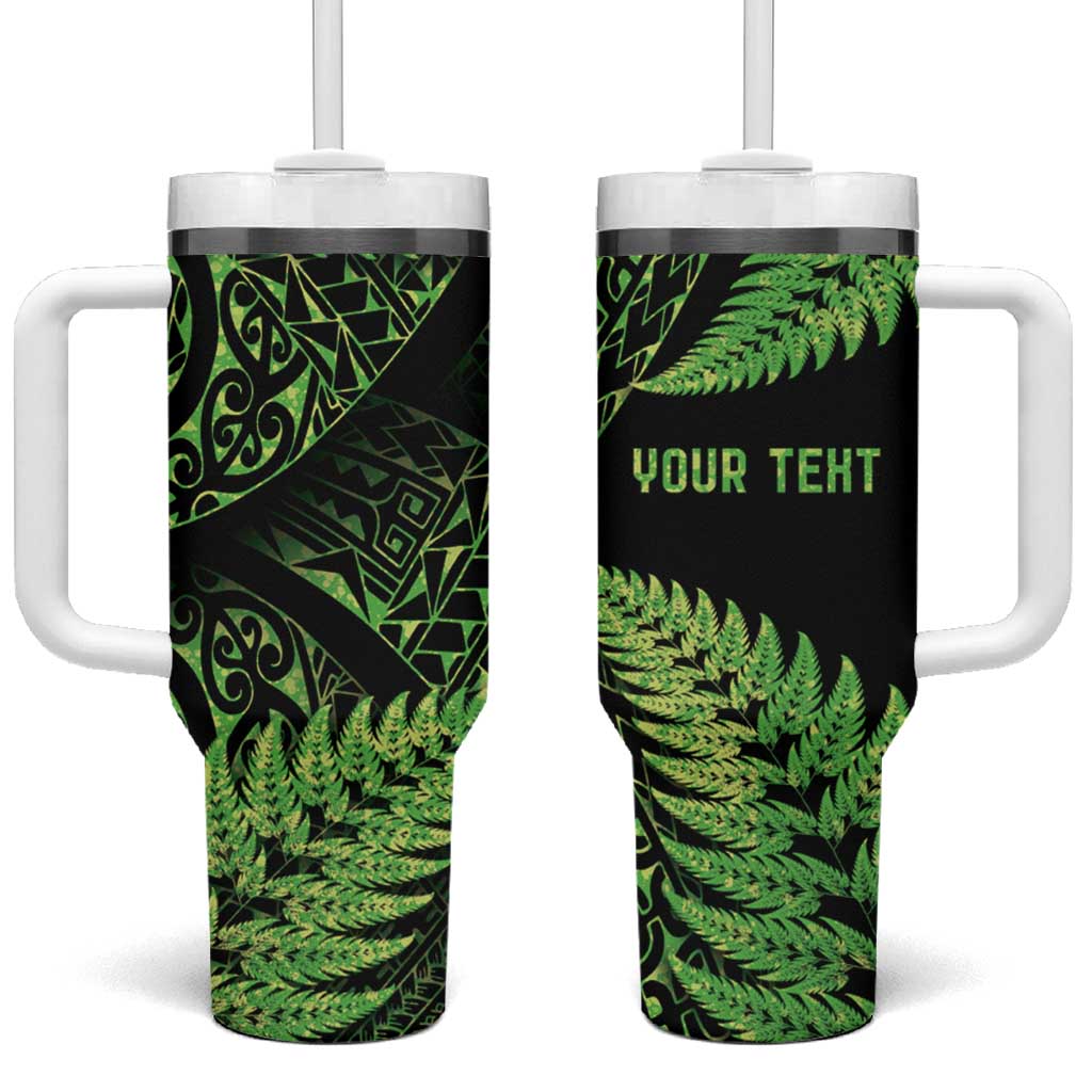 New Zealand Rugby Pacific Personalised Tumbler With Handle All Lime Maori Pasifika Fern Pattern
