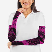 New Zealand Rugby Pacific Personalised Arm Sleeves All Pink Maori Pasifika Fern Pattern - Polynesian Pride