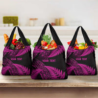New Zealand Rugby Pacific Personalised Grocery Bag All Pink Maori Pasifika Fern Pattern