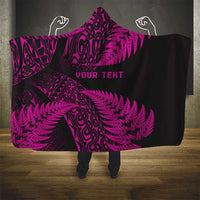 New Zealand Rugby Pacific Personalised Hooded Blanket All Pink Maori Pasifika Fern Pattern