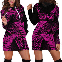 New Zealand Rugby Pacific Personalised Hoodie Dress All Pink Maori Pasifika Fern Pattern