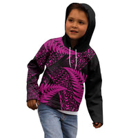 New Zealand Rugby Pacific Personalised Kid Hoodie All Pink Maori Pasifika Fern Pattern