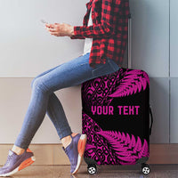 New Zealand Rugby Pacific Personalised Luggage Cover All Pink Maori Pasifika Fern Pattern
