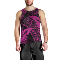 New Zealand Rugby Pacific Personalised Men Tank Top All Pink Maori Pasifika Fern Pattern