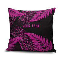 New Zealand Rugby Pacific Personalised Pillow Cover All Pink Maori Pasifika Fern Pattern - Polynesian Pride