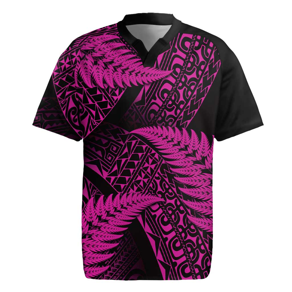 New Zealand Rugby Pacific Personalised Rugby Jersey All Pink Maori Pasifika Fern Pattern
