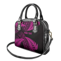 New Zealand Rugby Pacific Personalised Shoulder Handbag All Pink Maori Pasifika Fern Pattern