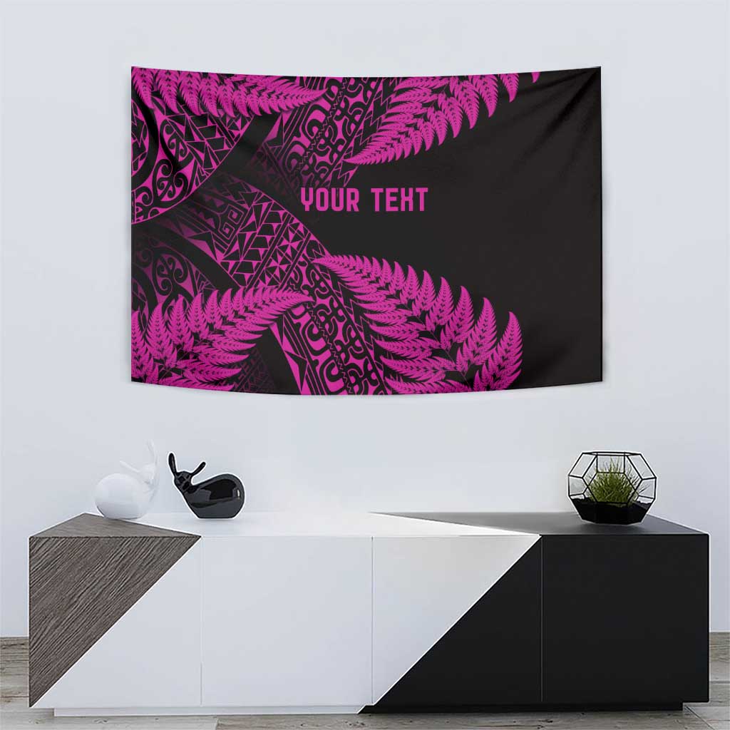 New Zealand Rugby Pacific Personalised Tapestry All Pink Maori Pasifika Fern Pattern